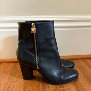 Michael Kors leather black booties